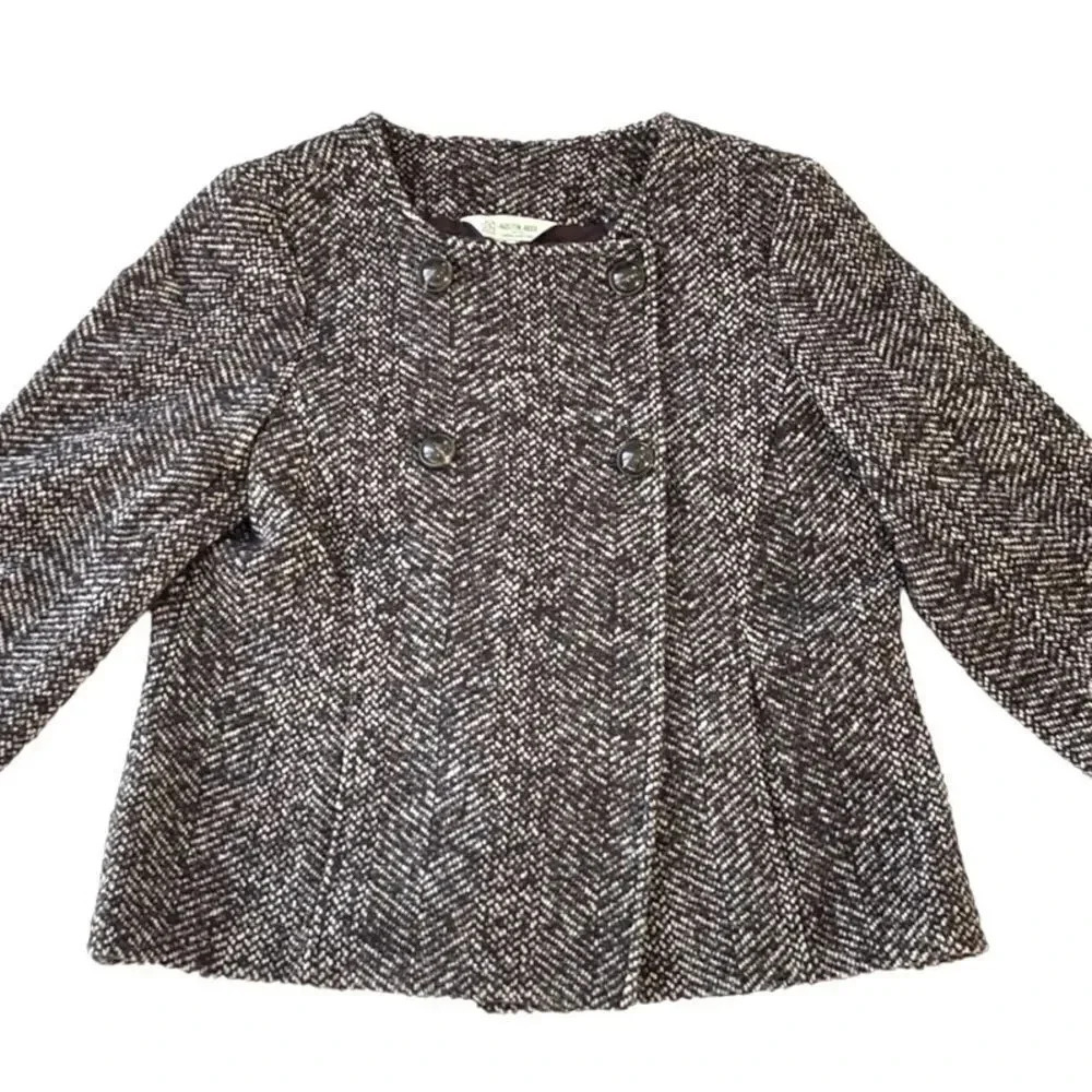 Austin Reed Petite wool blend blazer, brown cream. Nicely lined. Vintage size 6P